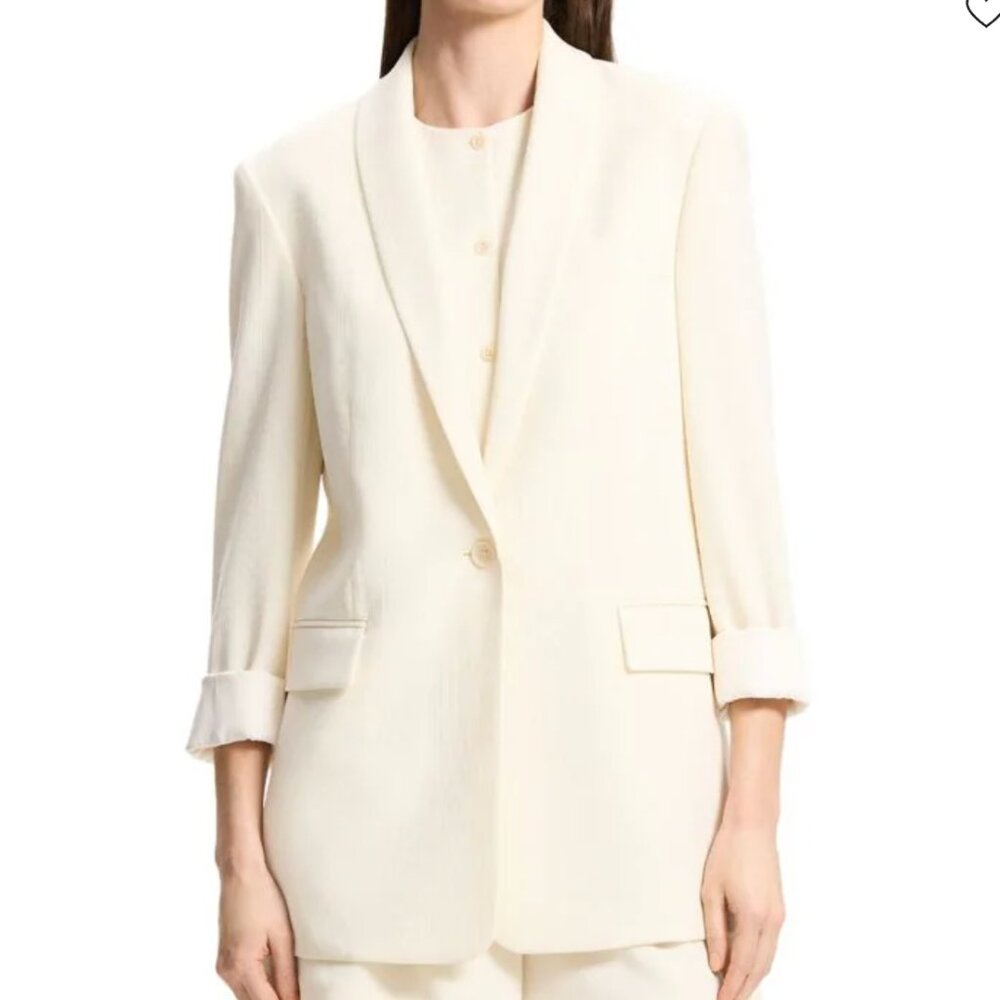 Theory Shawl Collar Ivory Blazer